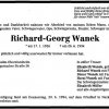 Wanek Richard Georg 1926-1994 Todesanzeige